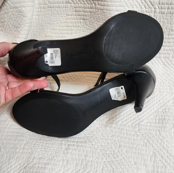 Lane Bryant 9W Black Ankle Strap Heels Sandals Size 9 Wide Width - Picture 3 of 16